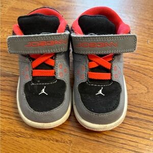 Jordan Kids' Black, Gray, and Red Sneakers